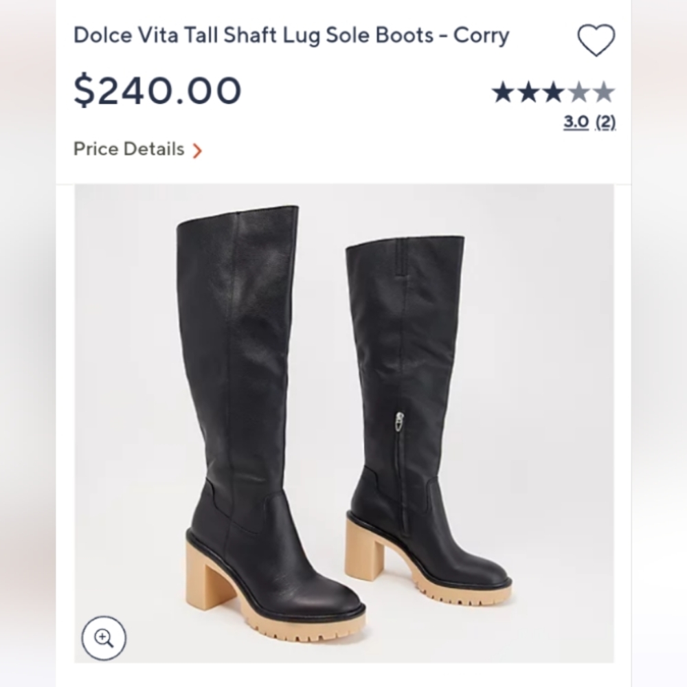 Dolce Vita Black Corry Rain Boots size 10